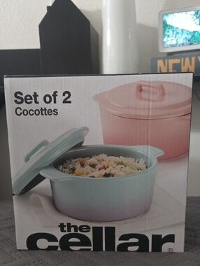 Set of 2 Cocottes - Gradient Pink and Blue